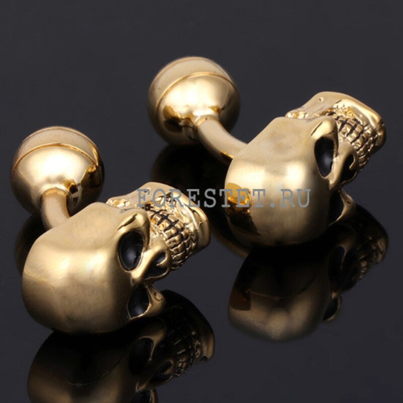 Запонки золотой череп (Арт. 4528)